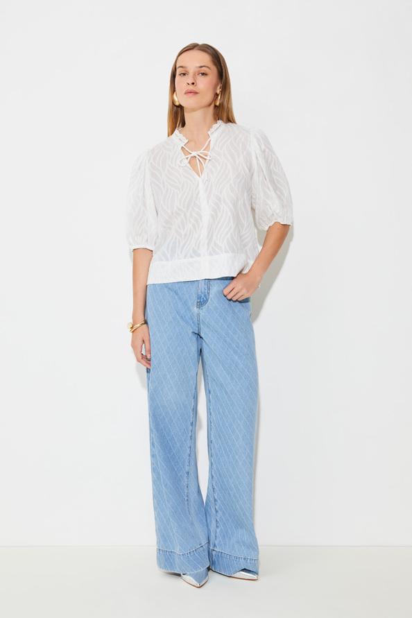 suncoo Luxy Blouse en voile jacquard coton