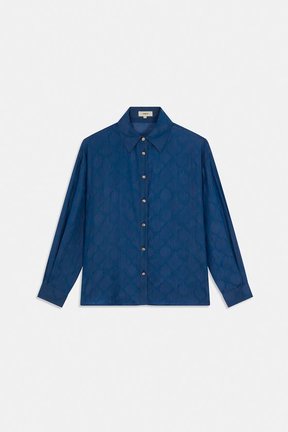 suncoo Lynn Blouse jacquard irisée bleu nuit