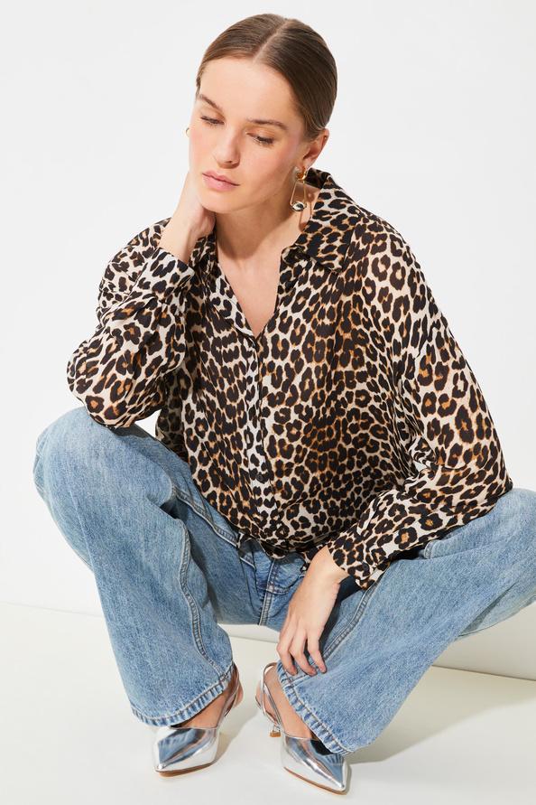 Suncoo Lyric Blouse Fluide à Imprimé Léopard
