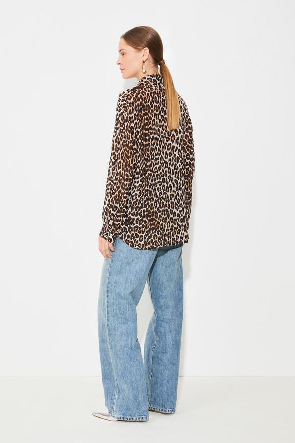 Suncoo Lyric Blouse Fluide à Imprimé Léopard