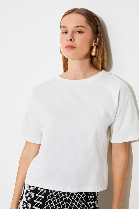 Suncoo Marti Tee-shirt Blanc Uni Ouvert Au Dos