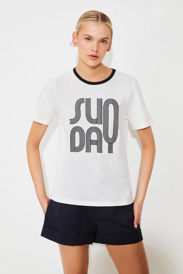 Suncoo Medan Tee-shirt à Message SUNDAY