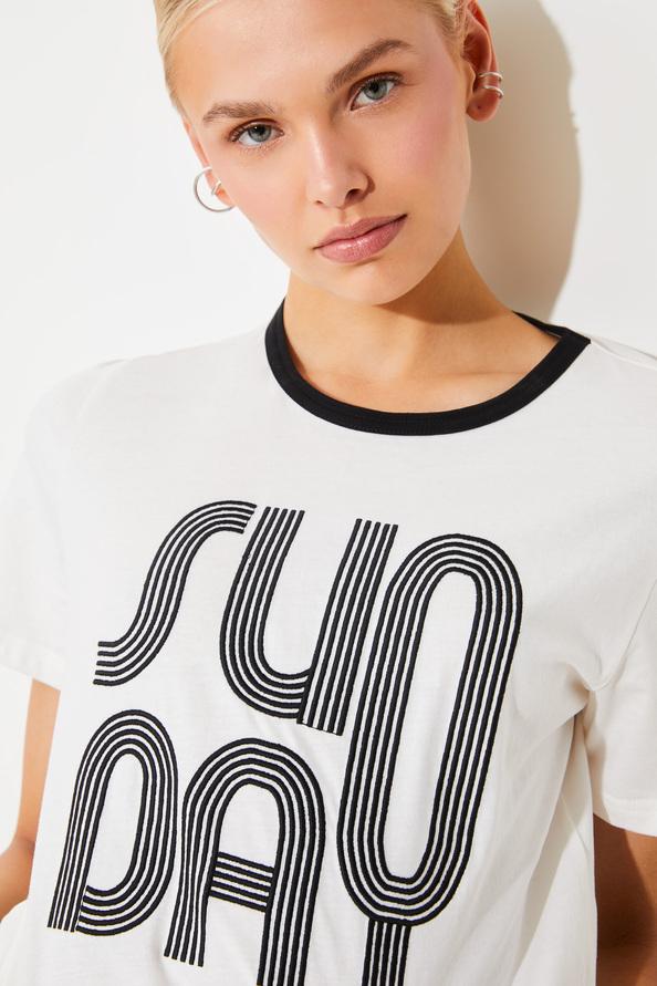 Suncoo Medan Tee-shirt à Message SUNDAY