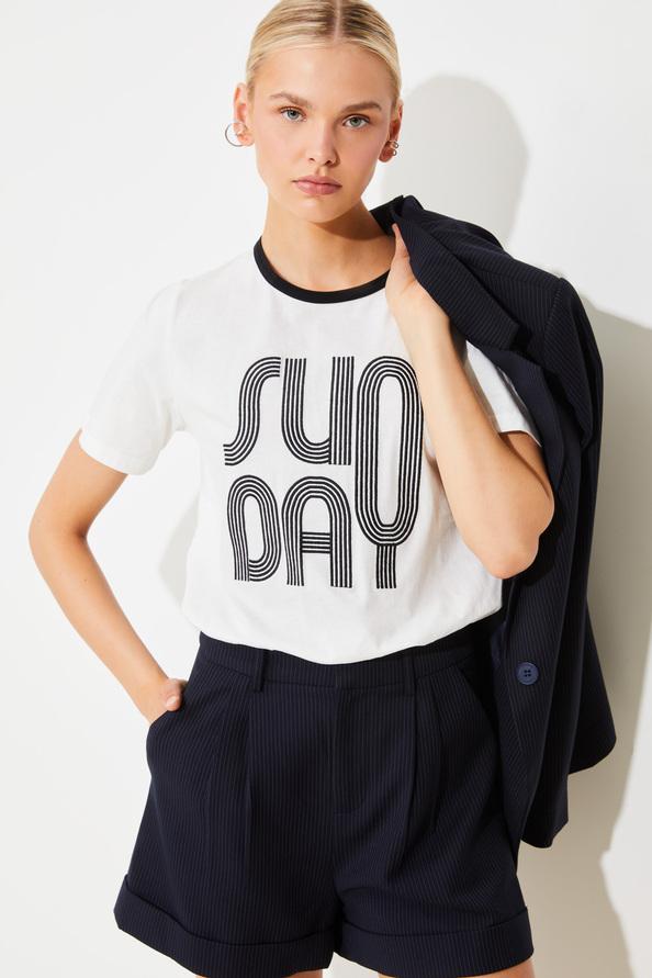 suncoo Medan Tee-shirt à message SUNDAY