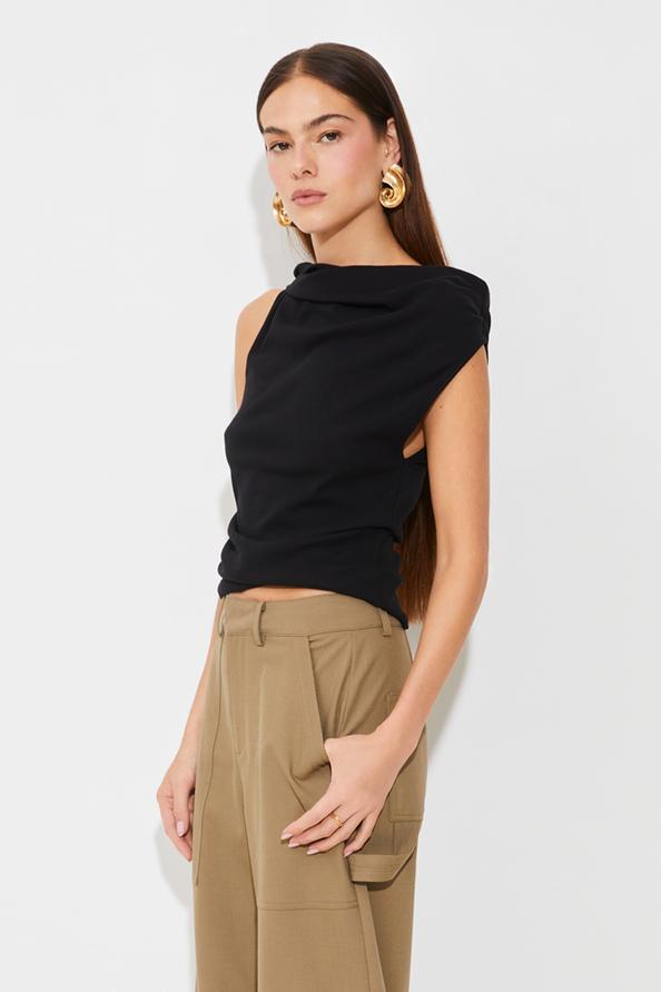 suncoo Migili Top uni noir sans manches