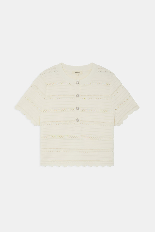 Suncoo Paeli Pull Court Ajouré à Manches Courtes