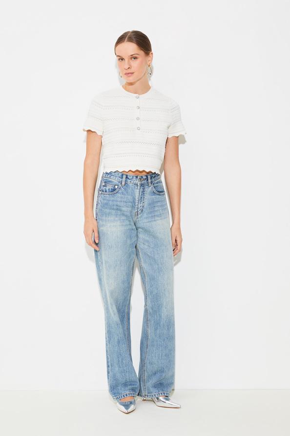 suncoo Paeli Pull court ajouré à manches courtes