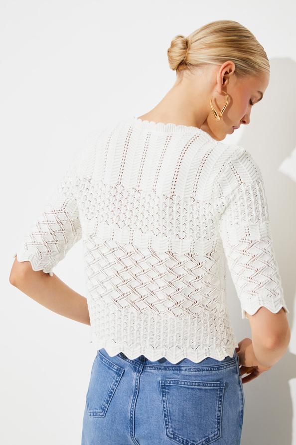 Suncoo Panach Pull Ajouré Festonné