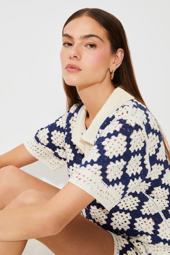 Suncoo Perisol Pull Polo En Crochet Bicolore