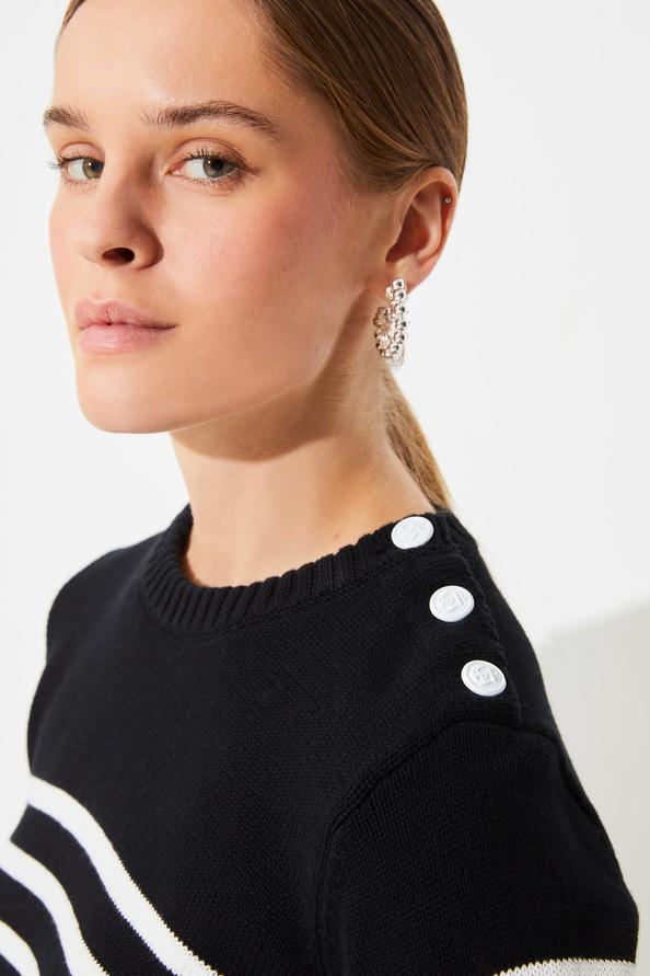 Suncoo Peroza Pull Noir Et Blanc à Rayures