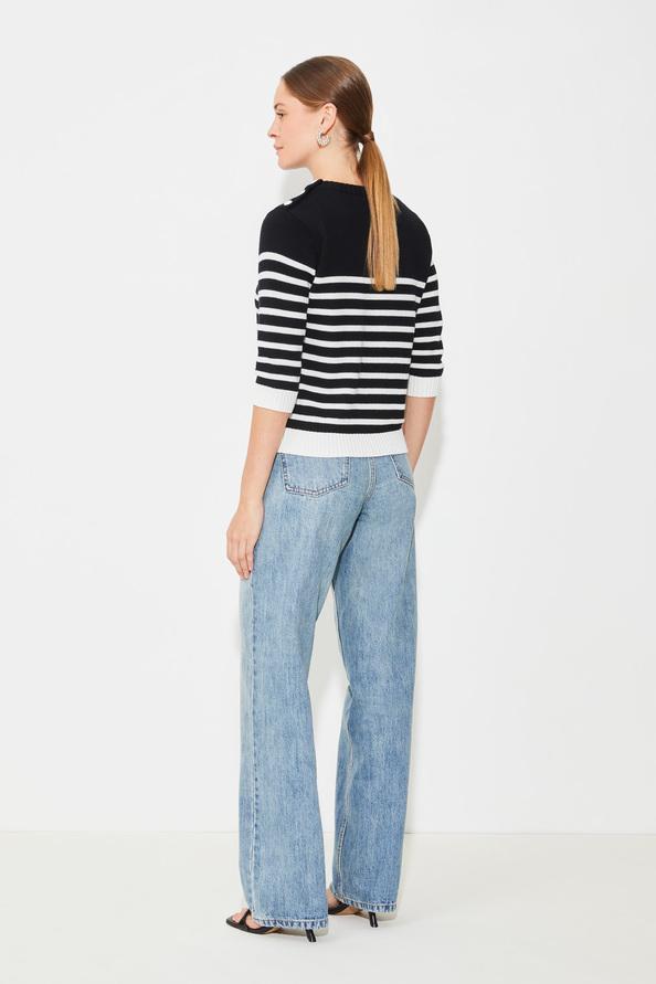 Suncoo Peroza Pull Noir Et Blanc à Rayures