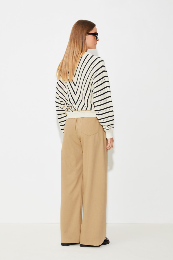 Suncoo Pheana Pull à Rayures Ajourées
