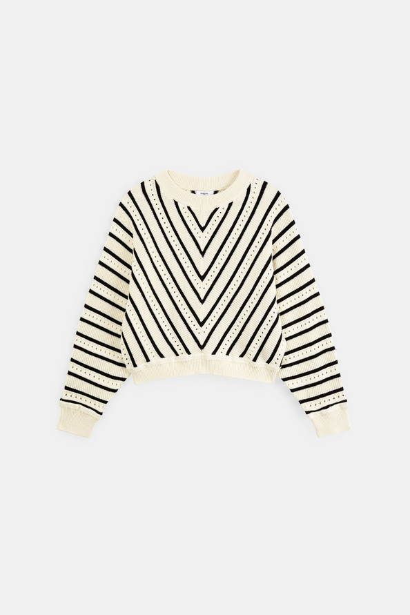 Suncoo Pheana Pull à Rayures Ajourées