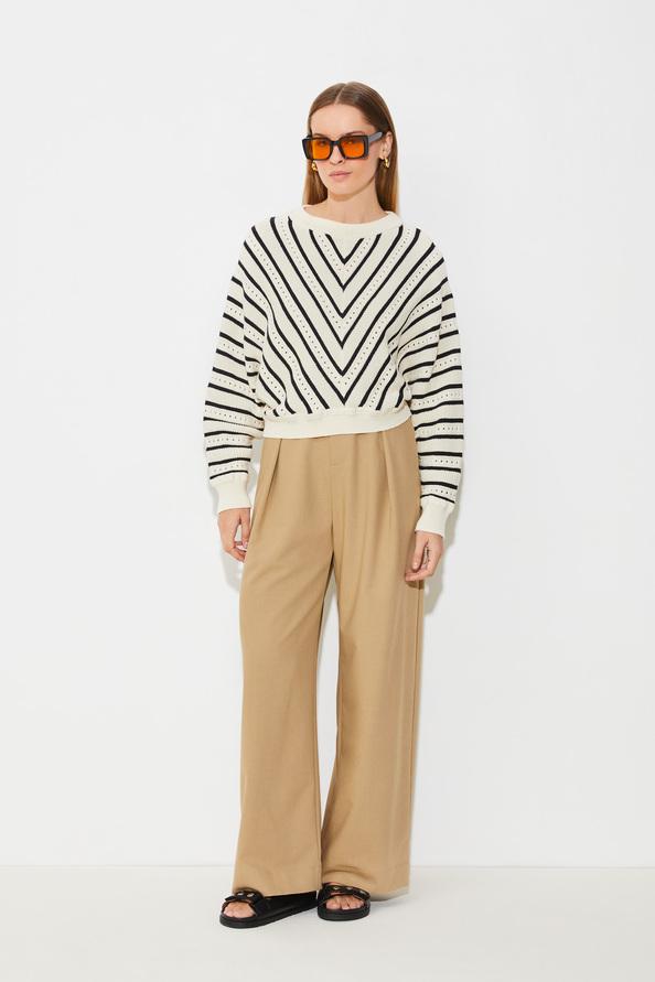 suncoo Pheana Pull à rayures ajourées