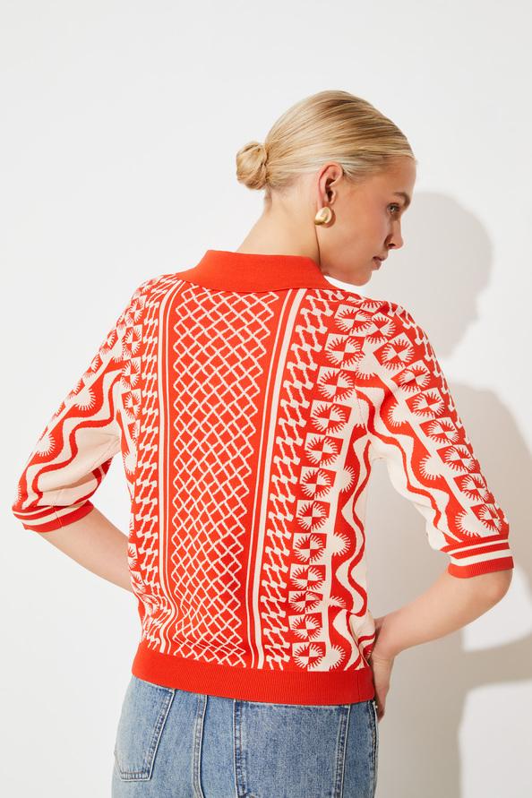 Suncoo Polka Polo En Jacquard Boutonné