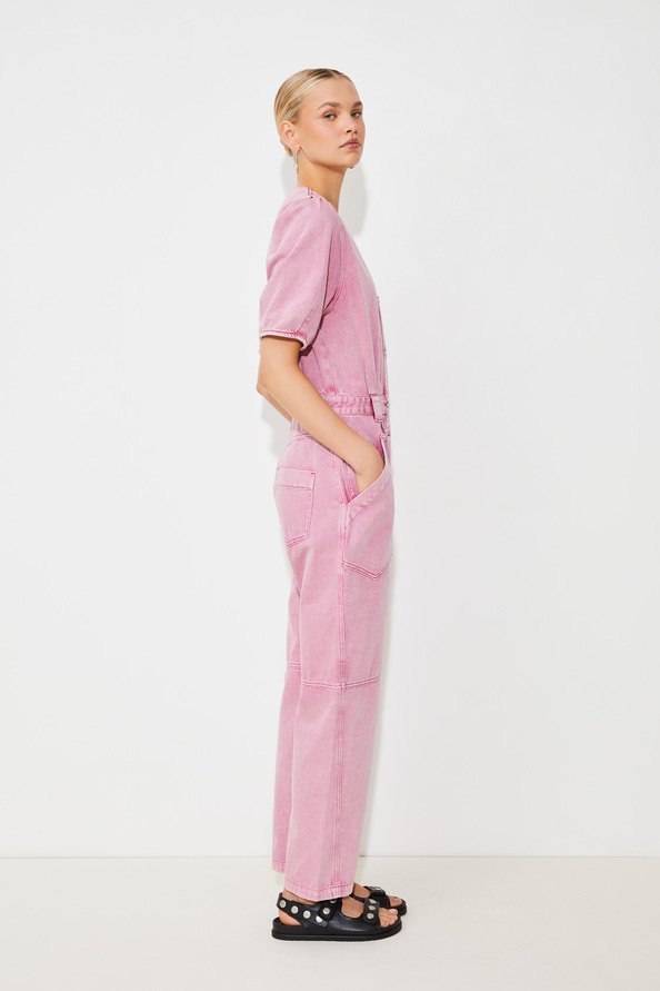 Suncoo Talian Combinaison Pantalon En Denim Rose