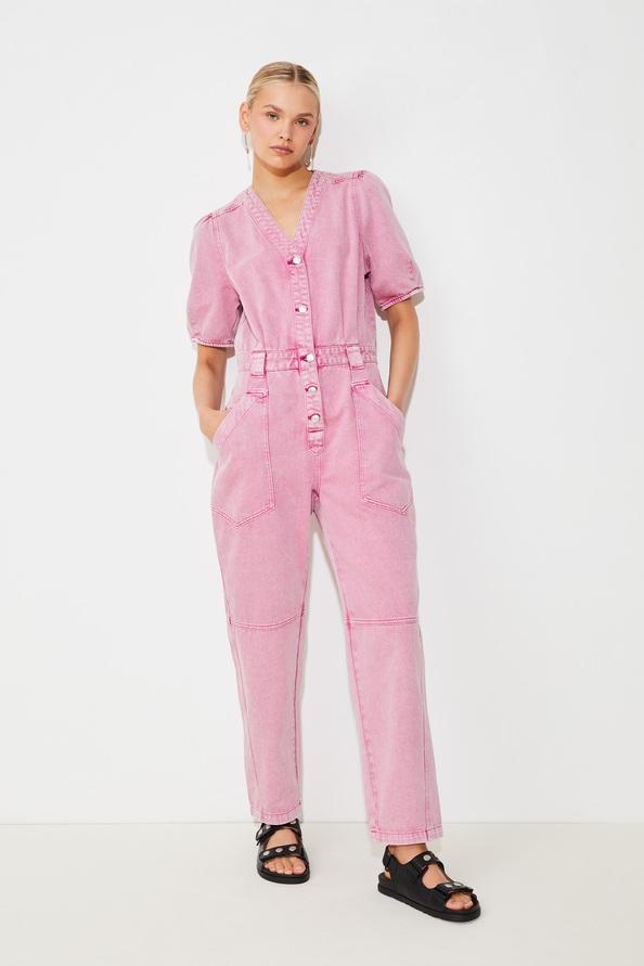 suncoo Talian Combinaison pantalon en denim rose