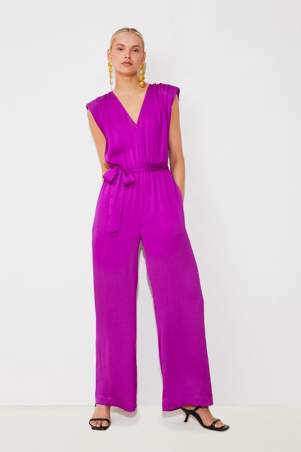 suncoo Taylor Combinaison pantalon satinée violette