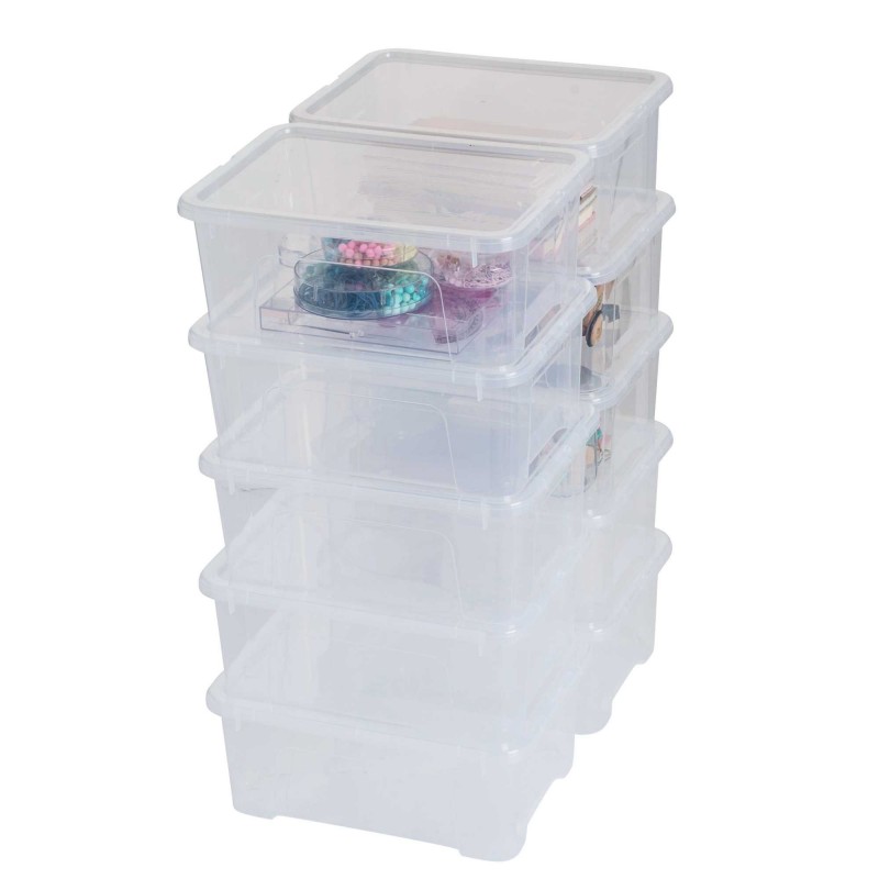 sundis Lot de 10 boîtes de rangement en plastique transparent 10L avec couvercle VIEW BOX