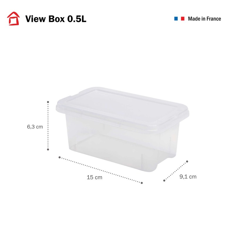 Sundis Lot De 10 Petites Boîtes De Rangement En Plastique Transparent 0 5L Avec Couvercle VIEW BOX
