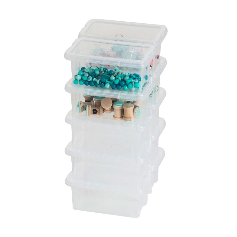 sundis Lot de 10 petites boîtes de rangement en plastique transparent 0 5L avec couvercle VIEW BOX
