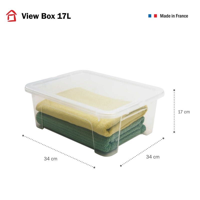 Sundis Lot De 11 Boîtes De Rangement En Plastique Transparent 17L Avec Couvercle VIEW BOX