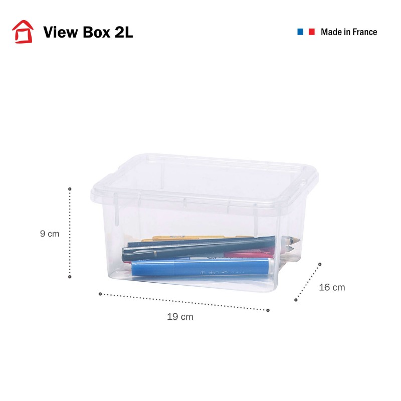 Sundis Lot De 13 Petites Boîtes De Rangement En Plastique Transparent 2L Avec Couvercle VIEW BOX
