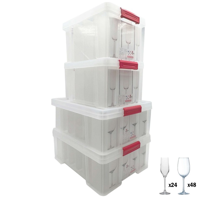 sundis Lot de 2 boîtes de rangement pour verres à pied GLASS STORE + 2 boîtes de rangement pour flûtes à champagne CHAMP STORE sundis Lot de 2 boîtes de rangement pour verres à pied GLASS STORE + 2 boîtes de rangement pour flûtes à champagne CHAMP STORE