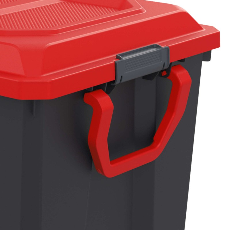 Sundis Lot De 2 Malles De Rangement En Plastique 100l Avec Couvercle Roues Et Poignée De Transport LOCKER