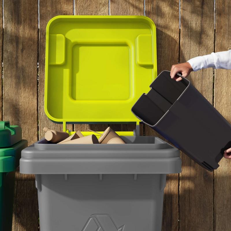 Sundis Lot De 2 Poubelles à Pédale 30 Litres Avec Seau Amovible En Plastique Recyclé BUCKET BIN - Blanc Cassé