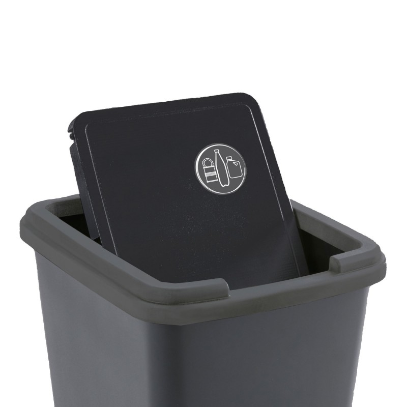 Sundis Lot De 2 Poubelles De Tri Sélectif D’intérieur 50 Litres En Plastique Recyclé GREEN BIN