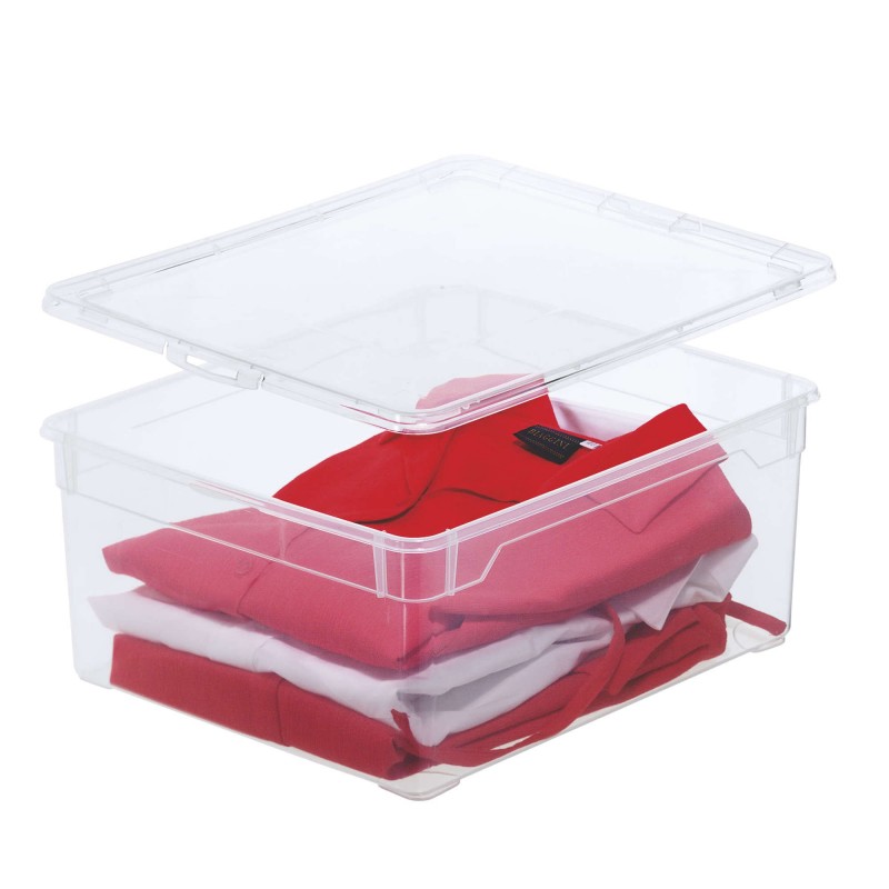 Sundis Lot De 20 Boîtes De Rangement En Plastique Transparent 18L Avec Couvercle CLEAR BOX