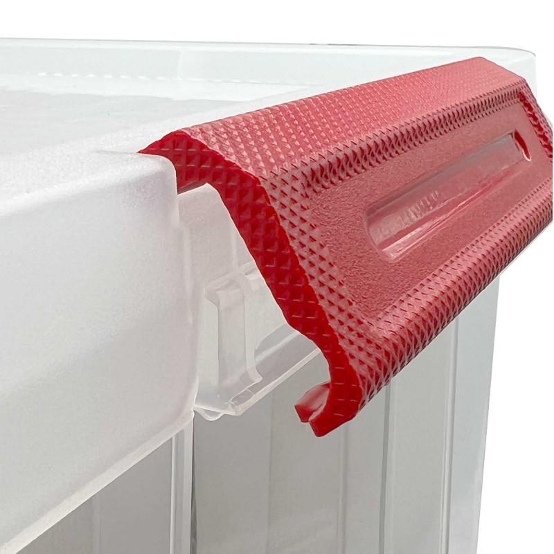 Sundis Lot De 3 Boîtes De Rangement En Plastique Pour Verres 27L Renforcées Transparentes Avec Couvercle Clipsable GLASS STORE