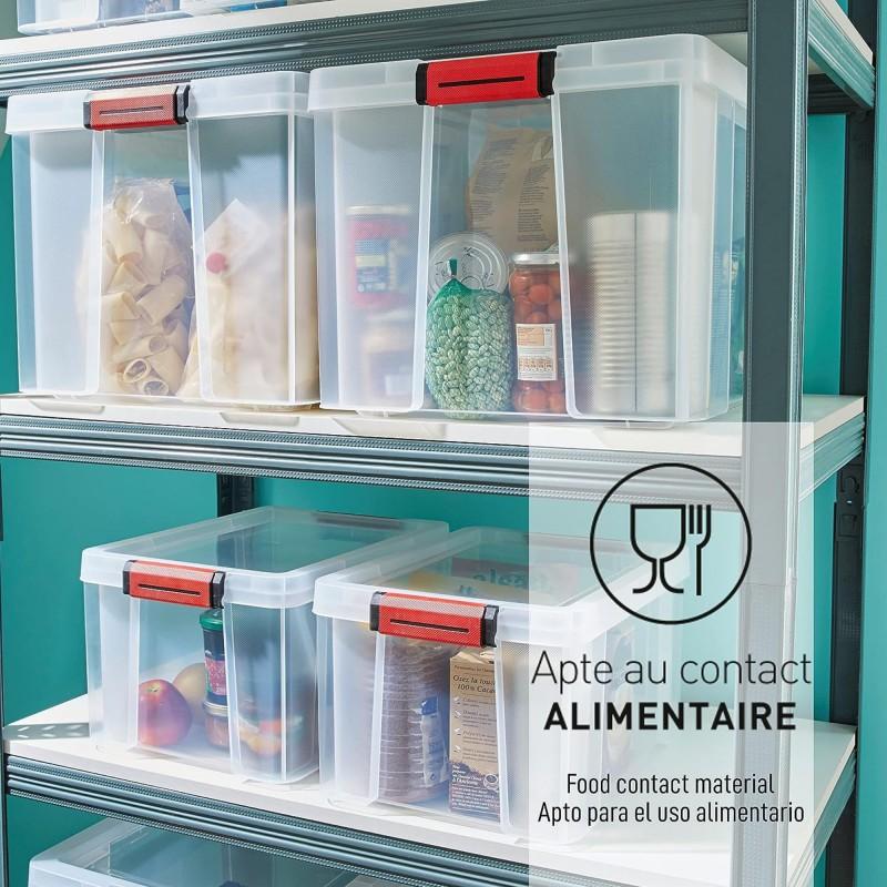 Sundis Lot De 3 Boîtes De Rangement En Plastique Transparent 75L Renforcées Avec Couvercle Clipsable CLIP’N STORE
