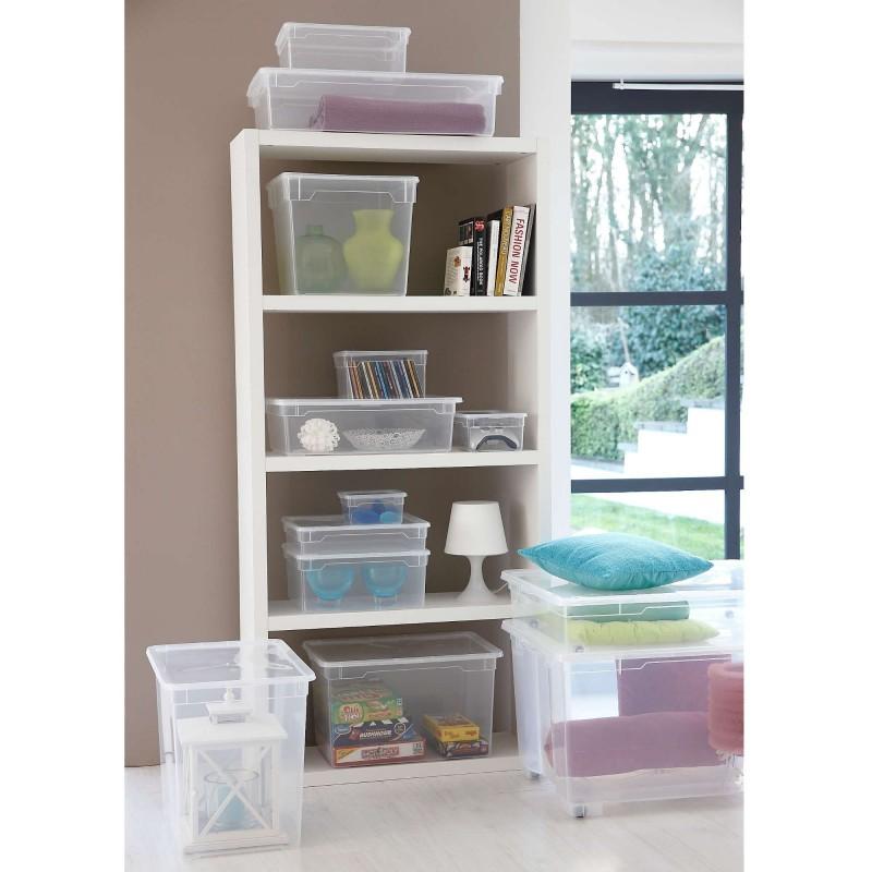 Sundis Lot De 3 Boîtes De Rangement En Plastique Transparent 30L Avec Couvercle CLEAR BOX