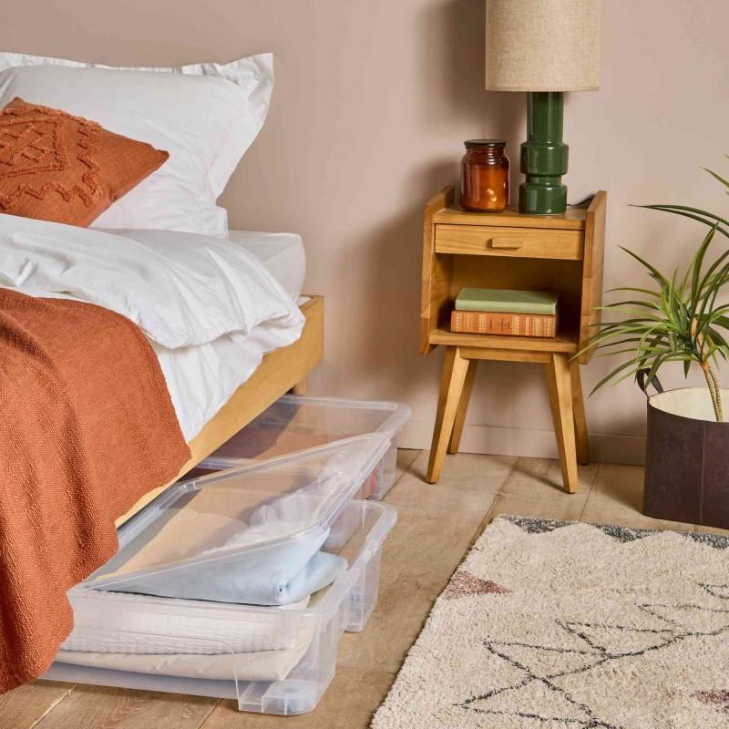 Sundis Lot De 3 Boîtes De Rangement Sous Le Lit à Roulettes 50L En Plastique Transparent Avec Couvercle VIEW BOX