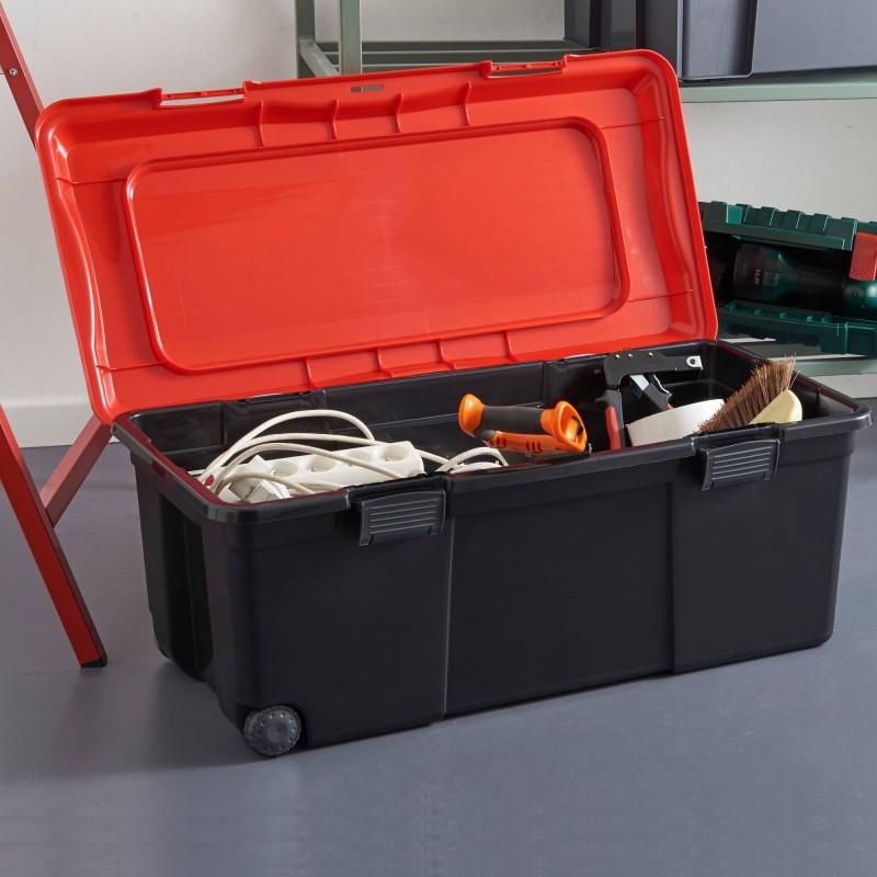 Sundis Lot De 3 Malles De Rangement 75L En Plastique à Roulettes Avec Couvercle à Charnières Et Clipsable CAMPER