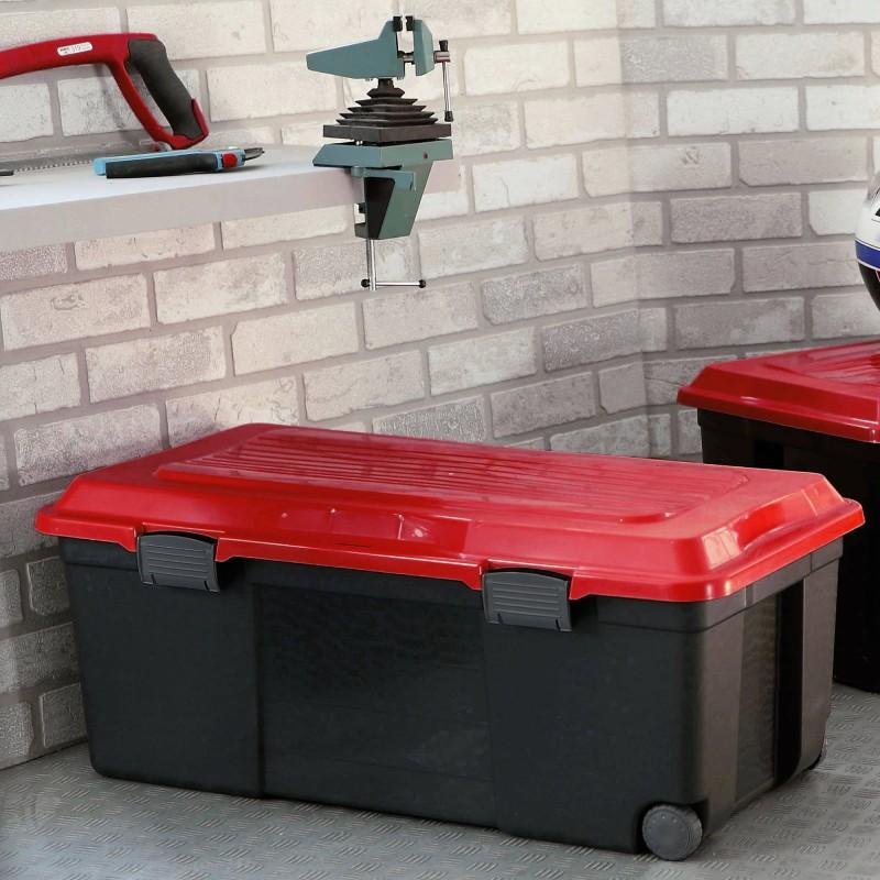 Sundis Lot De 3 Malles De Rangement 75L En Plastique à Roulettes Avec Couvercle à Charnières Et Clipsable CAMPER