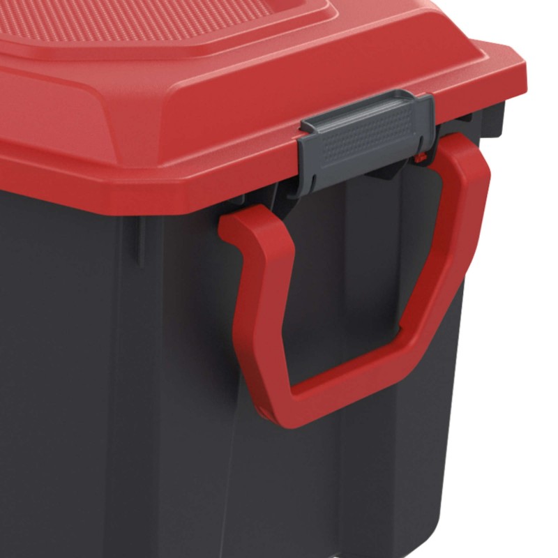 Sundis Lot De 3 Malles De Rangement En Plastique 75l Avec Couvercle Roues Et Poignée De Transport LOCKER
