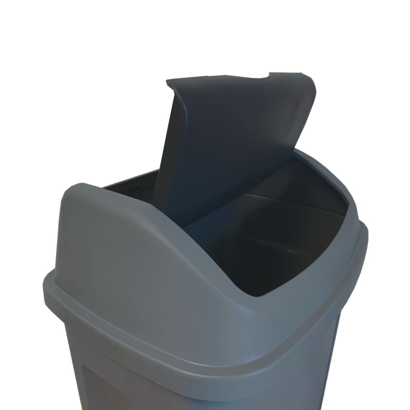 Sundis Lot De 3 Poubelles à Couvercle Basculant 25 Litres Rectangulaire En Plastique Recyclé SWING