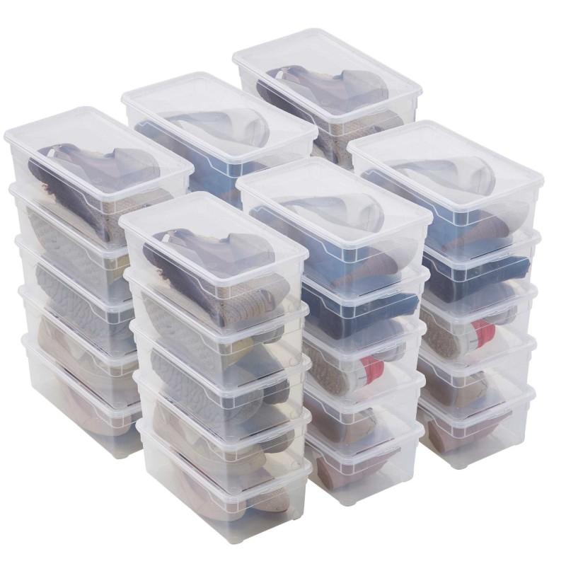 sundis Lot de 30 boîtes de rangement 5L pour chaussures en plastique transparent avec couvercle CLEAR BOX