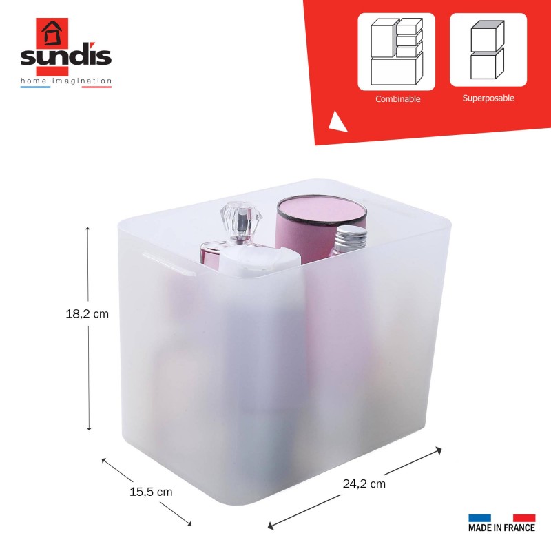 Sundis Lot De 4 Petites Boîtes De Rangement En Plastique Transparent Format A5 Pure Box