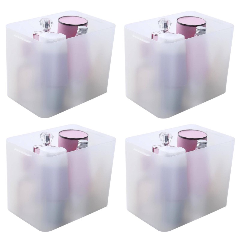 sundis Lot de 4 petites boîtes de rangement en plastique transparent format A5 Pure Box
