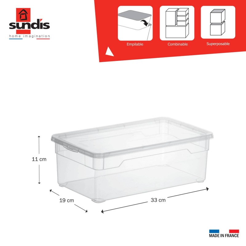 Sundis Lot De 40 Boîtes De Rangement 5L Pour Chaussures En Plastique Transparent Avec Couvercle CLEAR BOX