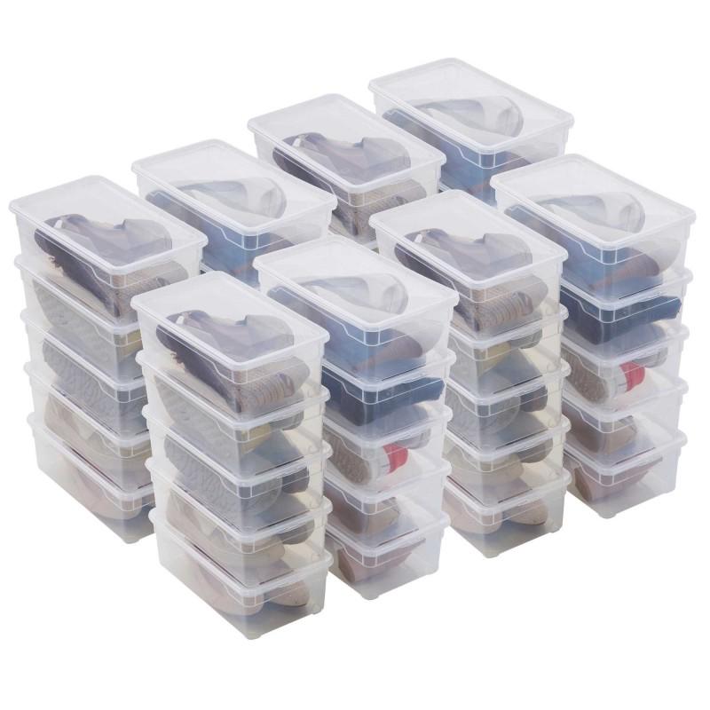 sundis Lot de 40 boîtes de rangement 5L pour chaussures en plastique transparent avec couvercle CLEAR BOX