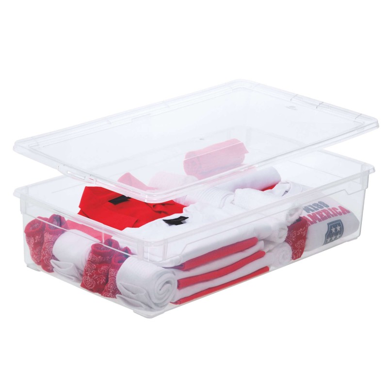 Sundis Lot De 5 Boîtes De Rangement En Plastique Transparent 30L Avec Couvercle CLEAR BOX