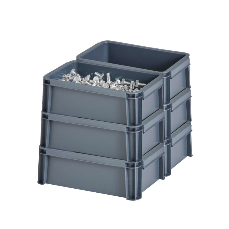 sundis Lot de 6 bacs de rangement plastique robustes et renforcés 2 5L MASTER BOX - gris