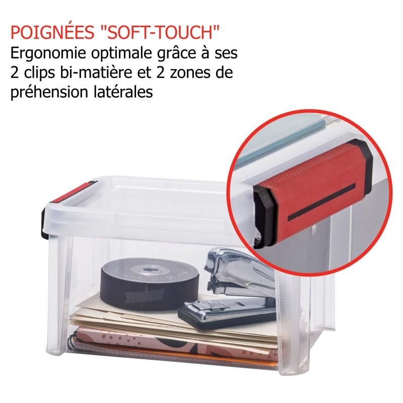 Sundis Lot De 6 Boîtes De Rangement En Plastique Transparent 5L Renforcées Avec Couvercle Clipsable CLIP’N STORE