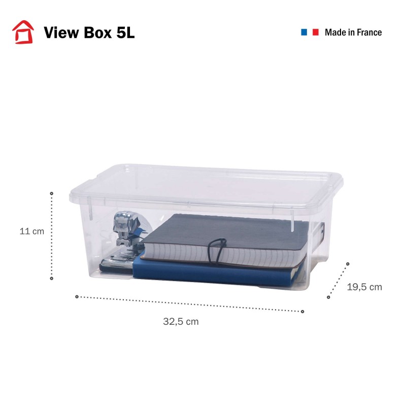 Sundis Lot De 6 Boîtes De Rangement En Plastique Transparent 5L Avec Couvercle VIEW BOX