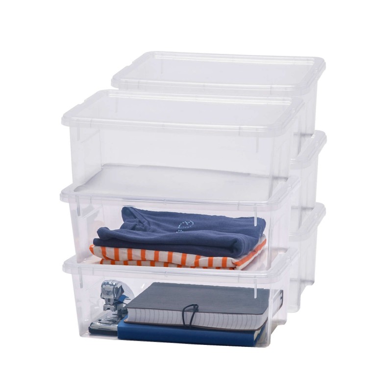 sundis Lot de 6 boîtes de rangement en plastique transparent 5L avec couvercle VIEW BOX